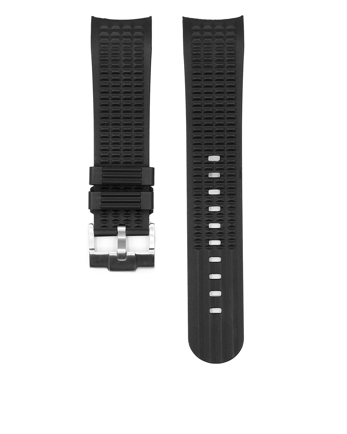 FKM RUBBER (WAFFLE) - FOR SEIKO SKX / SRPD / SSK / SAMURAI - (BLACK)