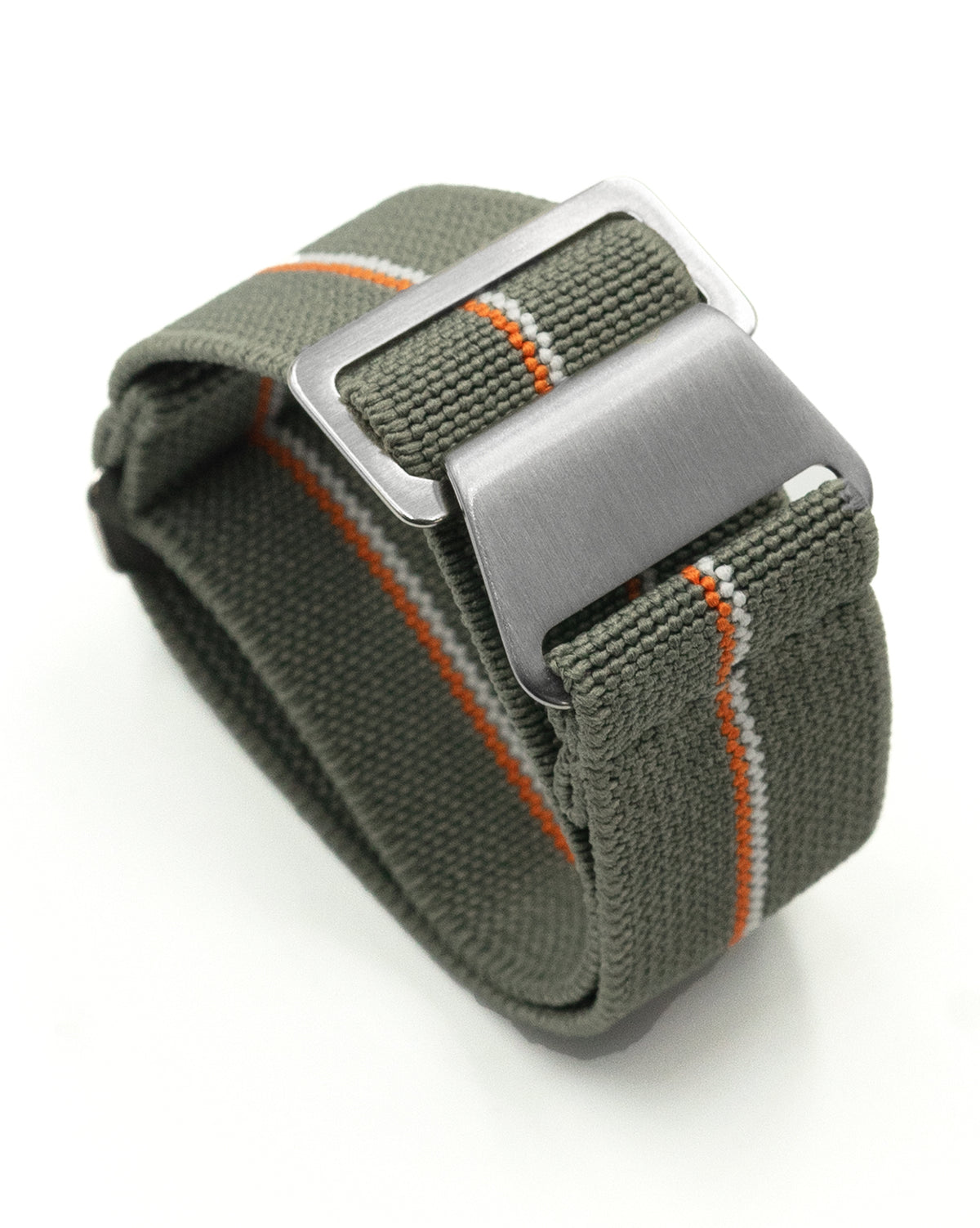 PARA Elastic - Sage Grey with Orange + White Stripes