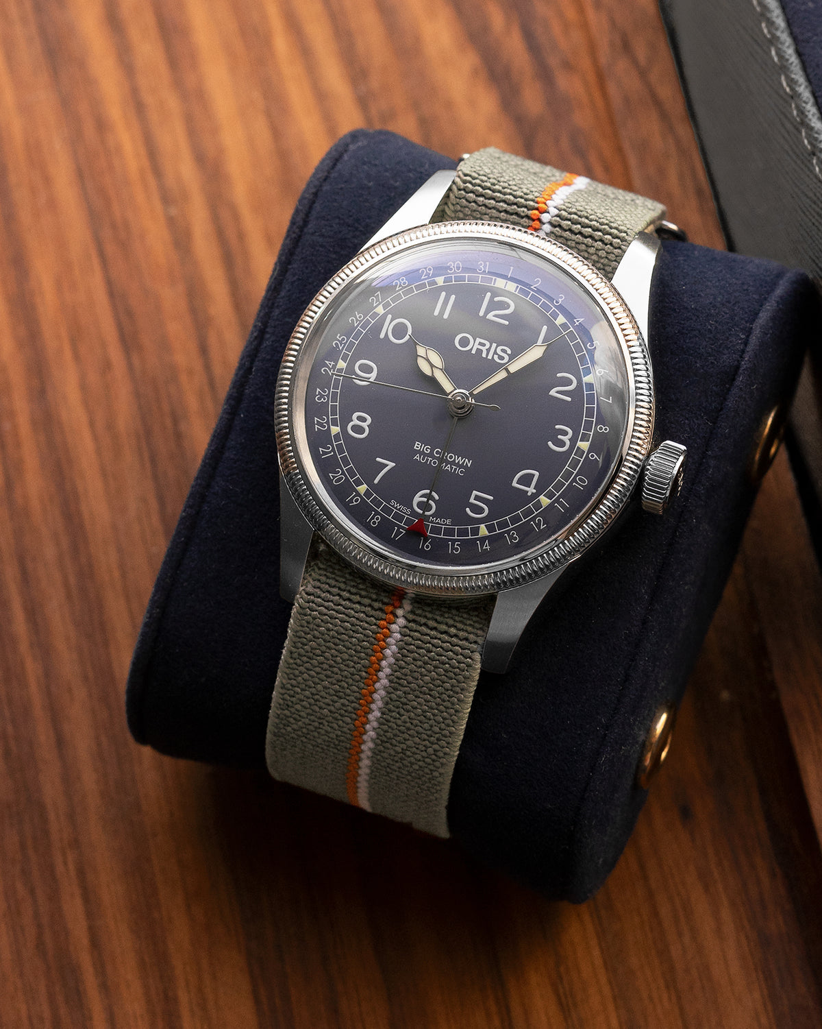 PARA Elastic - Sage Grey with Orange + White Stripes