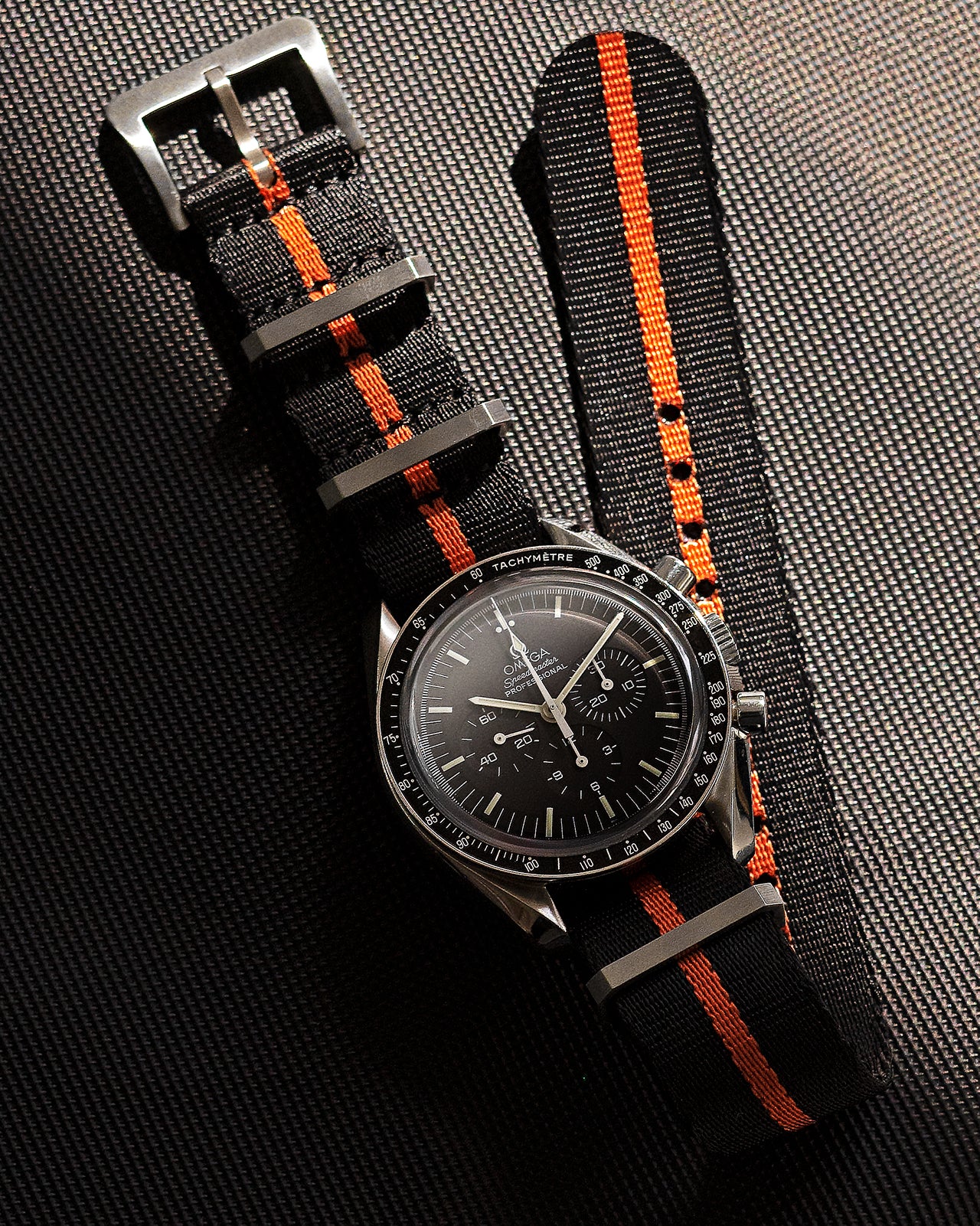 Nylon M III - Black with Orange Stripe