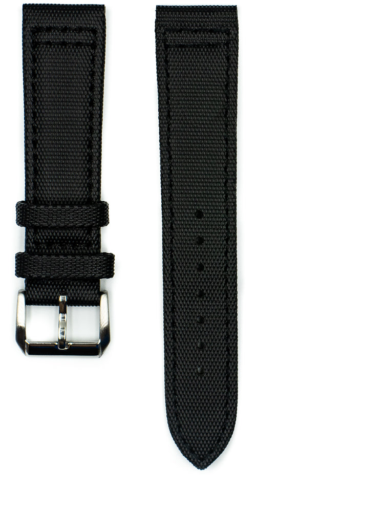 Tactical Sailcloth - Black (Black Stitches)