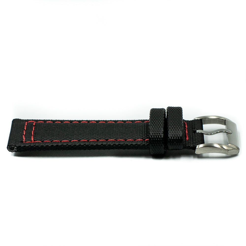 Tactical Sailcloth - Black (Red Stitches)