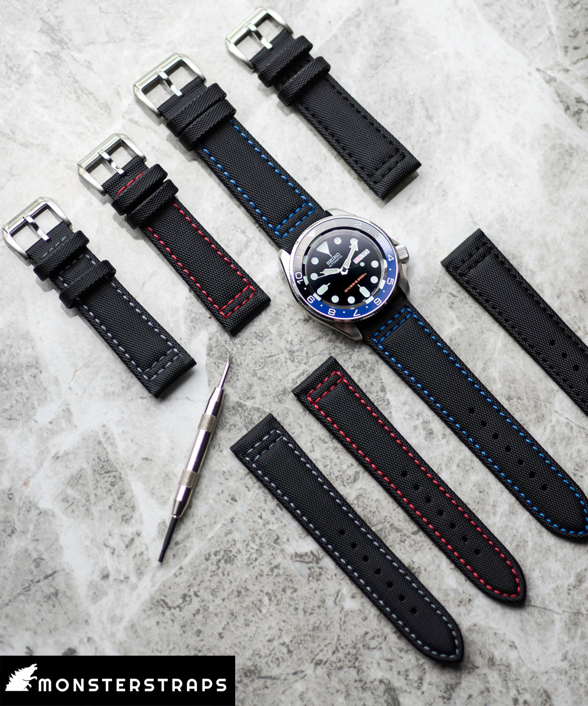 Tactical Sailcloth - Black (Black Stitches)