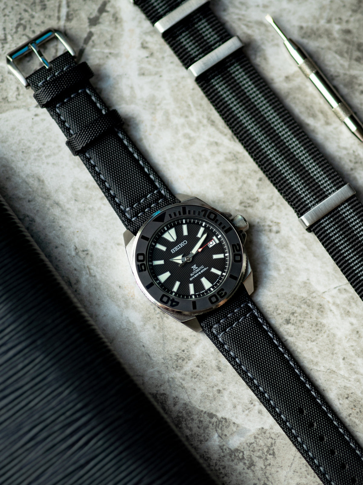 Tactical Sailcloth - Black (Grey Stitches)