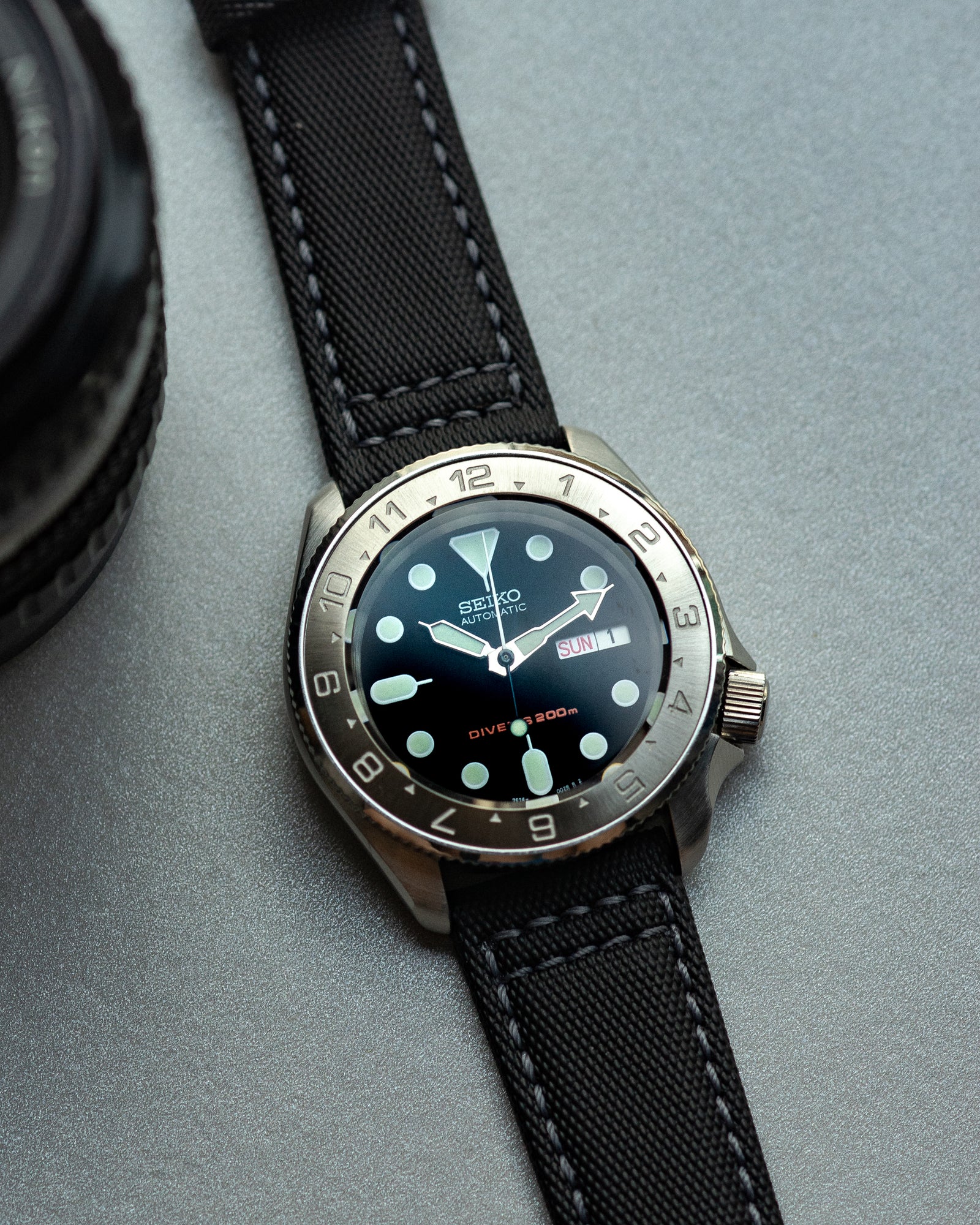 Tactical Sailcloth - Black (Grey Stitches)