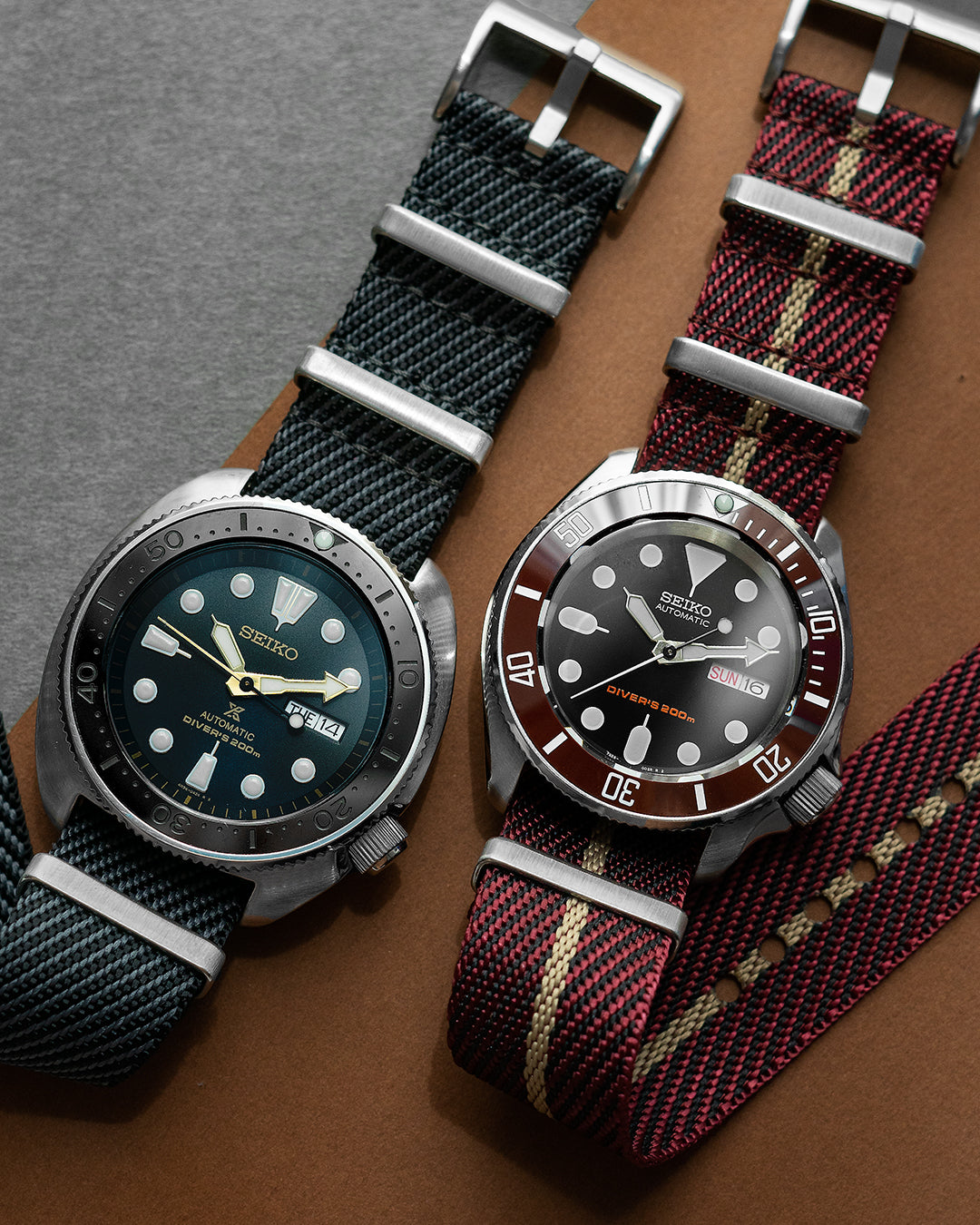 Nylon M II - Maroon with Khaki centerline