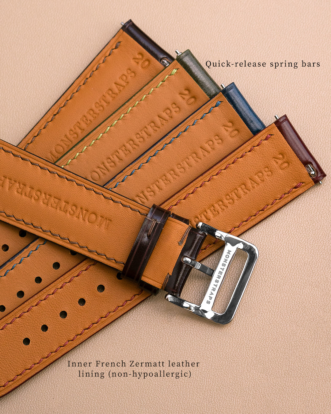 Shell Style Straps Shell Cordovan Strap (Burgundy) - Monstraps