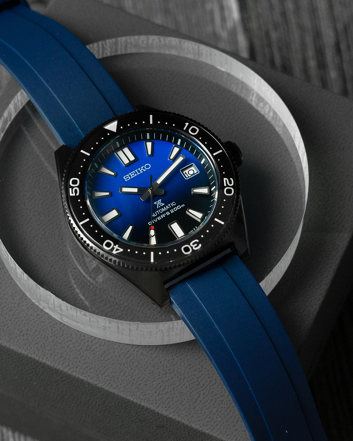 VULCANISED RUBBER - BLUE (STRAIGHT ENDS)