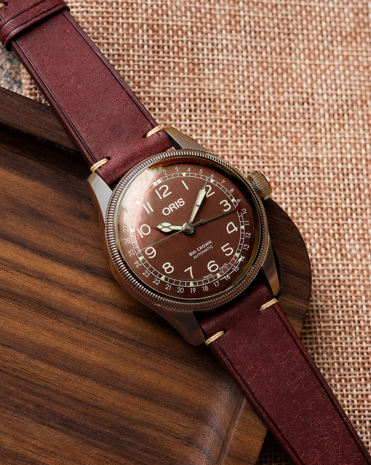 Vintage Italian Distressed Leather Strap (Burgundy)