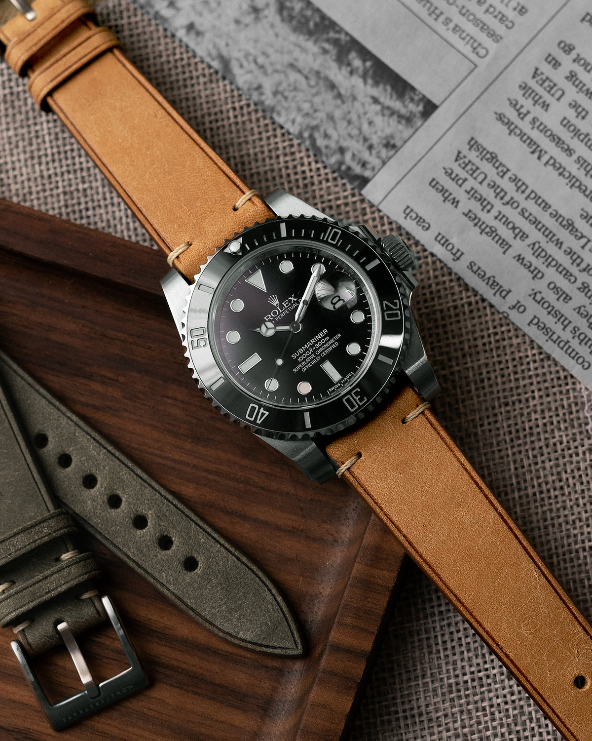 Vintage Italian Distressed Leather Strap (Natural)