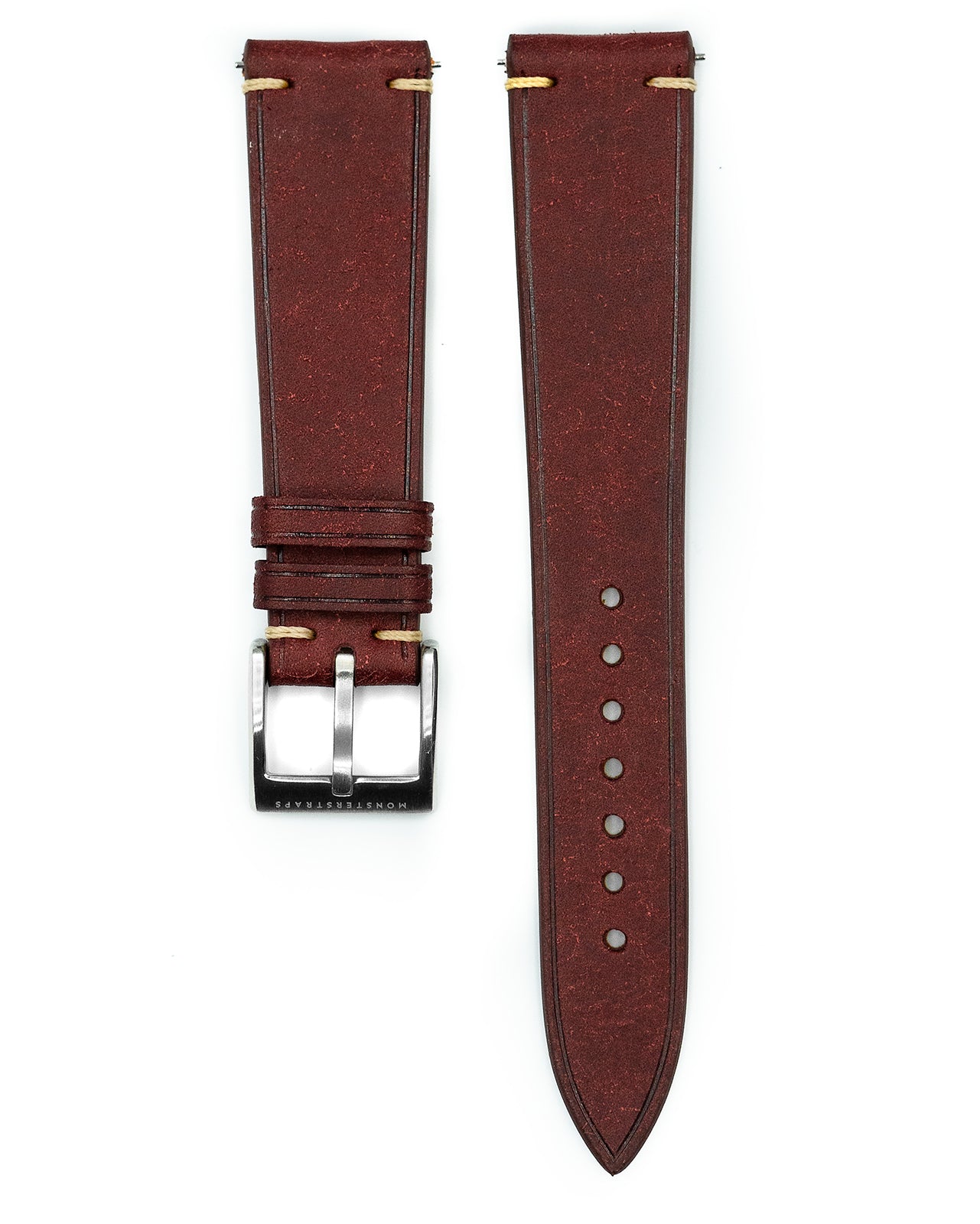 Vintage Italian Distressed Leather Strap (Burgundy)