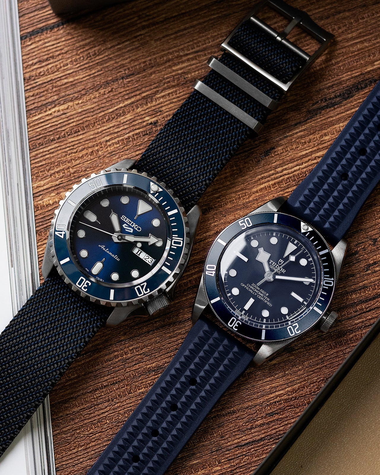 FKM RUBBER - WAFFLE STRAP (NAVY, VINTAGE STYLE)