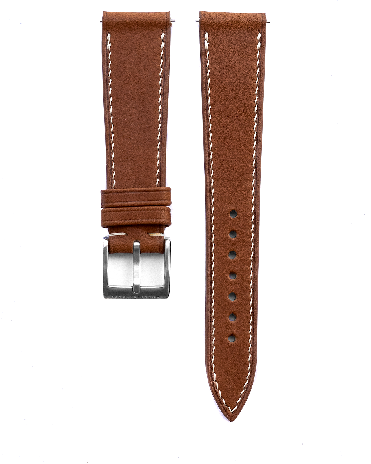 Honey Tan Horween Rally Watch Strap White Stitch 20mm 22mm