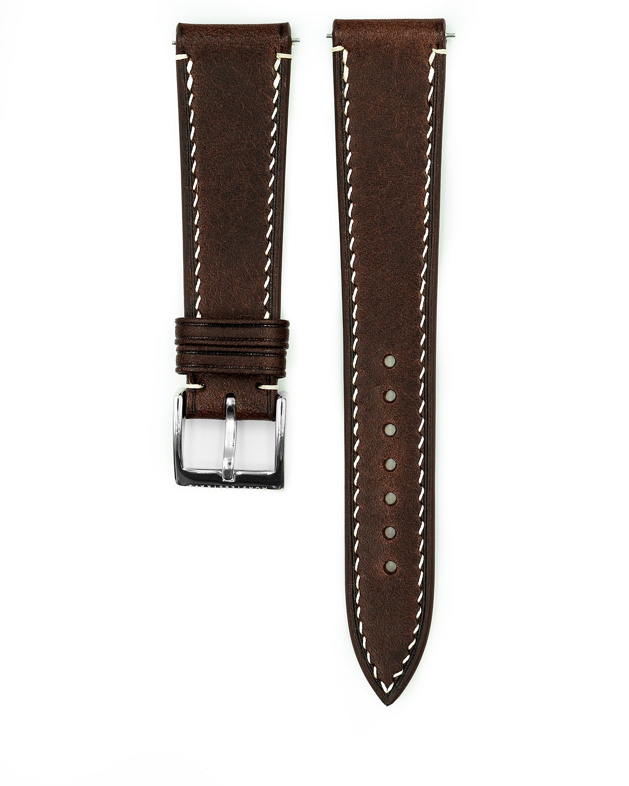 Vintage Italian Waxed Leather Strap (Rust Brown)