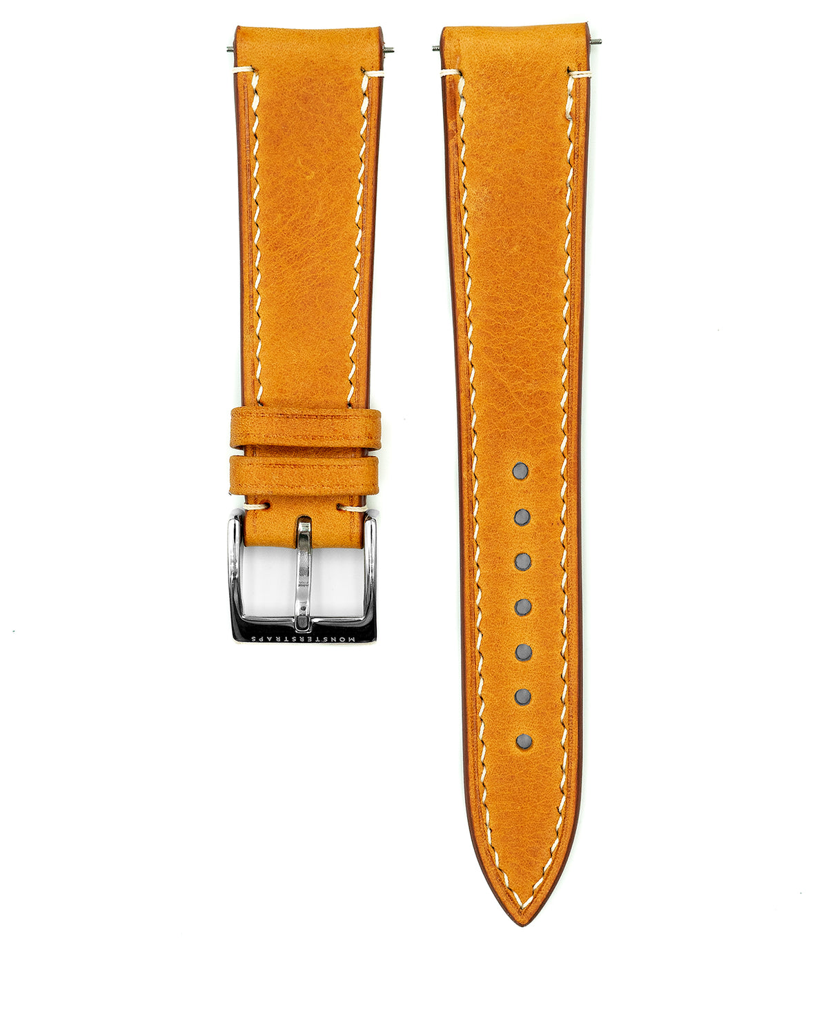 Vintage Italian Waxed Leather Strap (Honey Brown)
