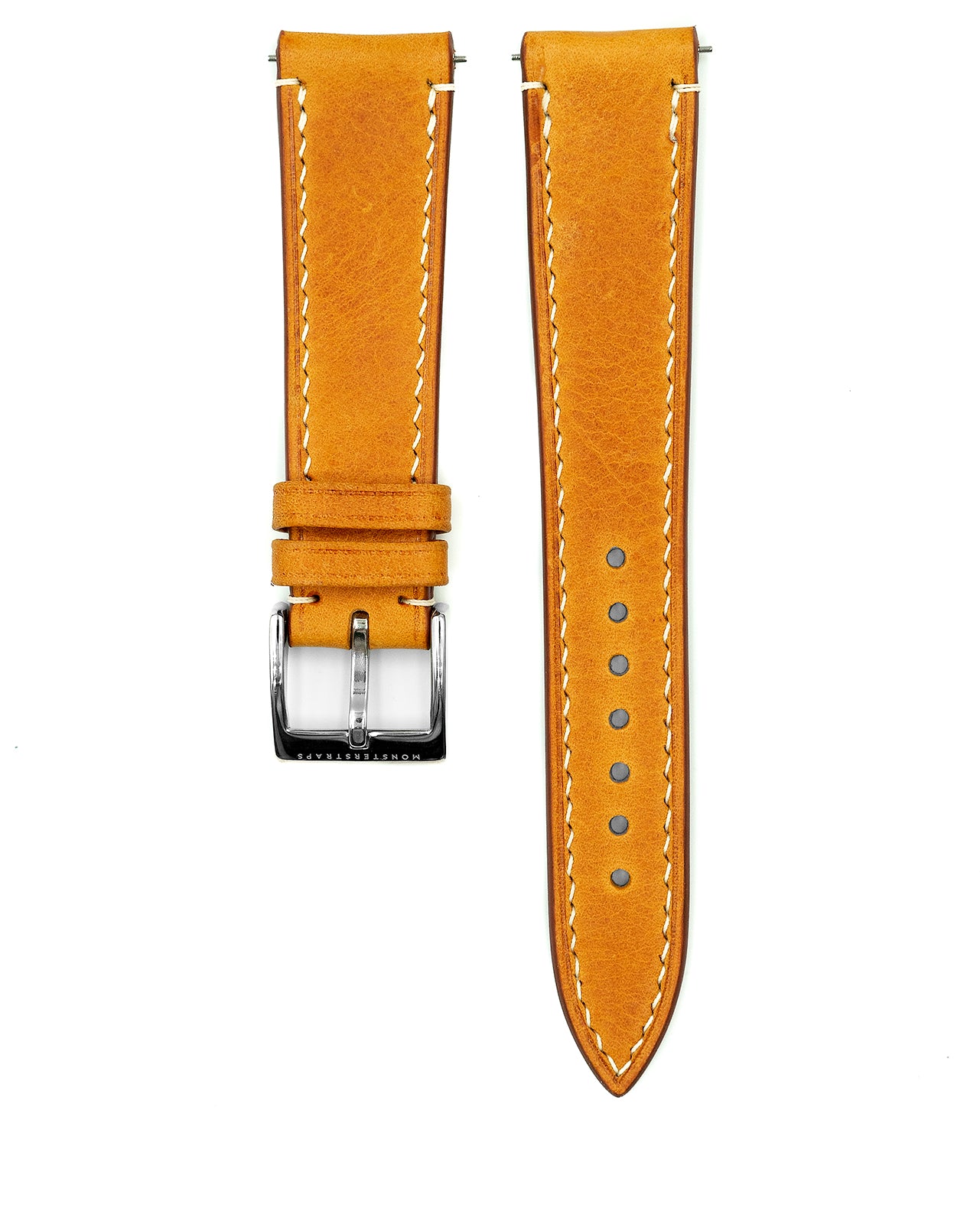 Vintage Italian Waxed Leather Strap (Honey Brown)