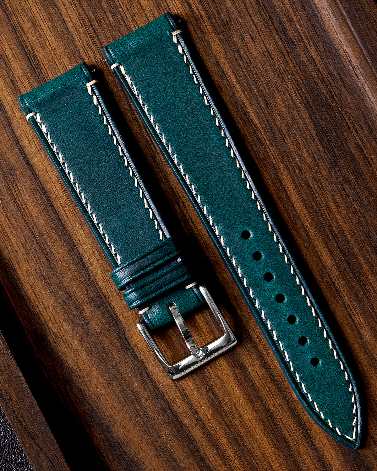 Vintage Italian Waxed Leather Strap (Turquoise)