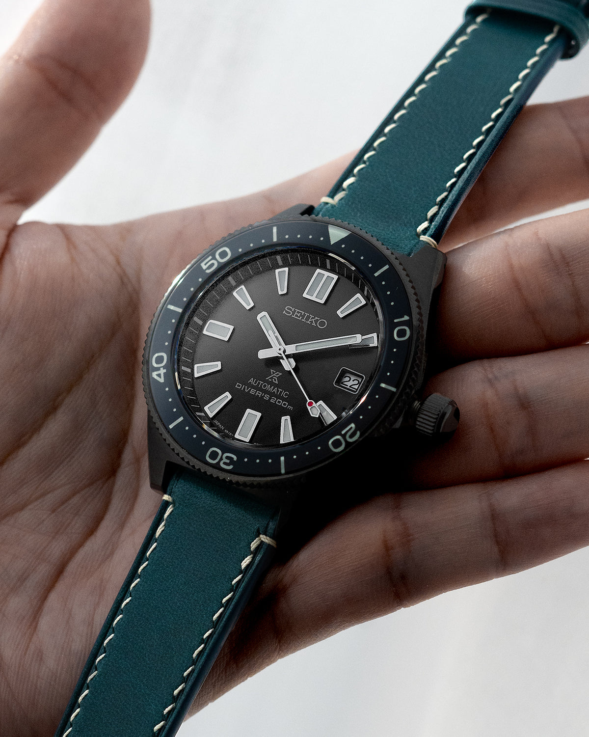 Vintage Italian Waxed Leather Strap (Turquoise)