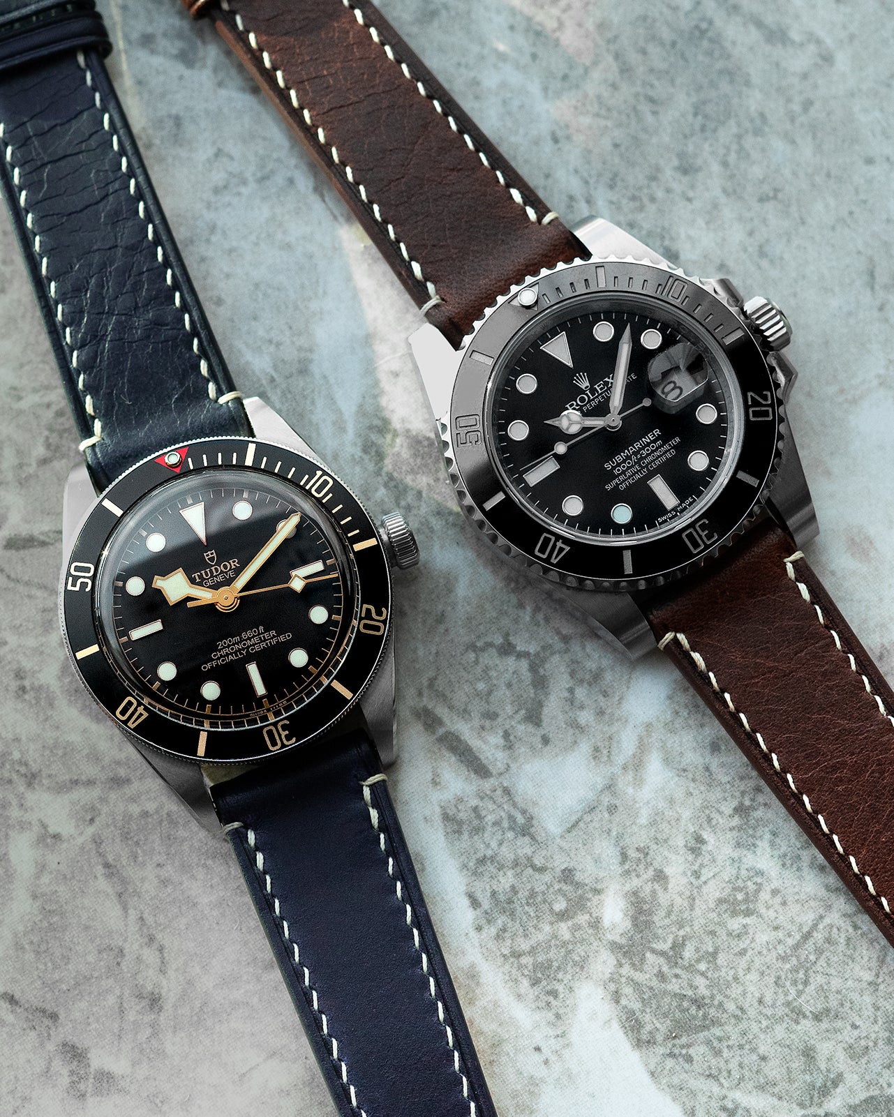 Vintage Italian Waxed Leather Strap (Rust Brown)