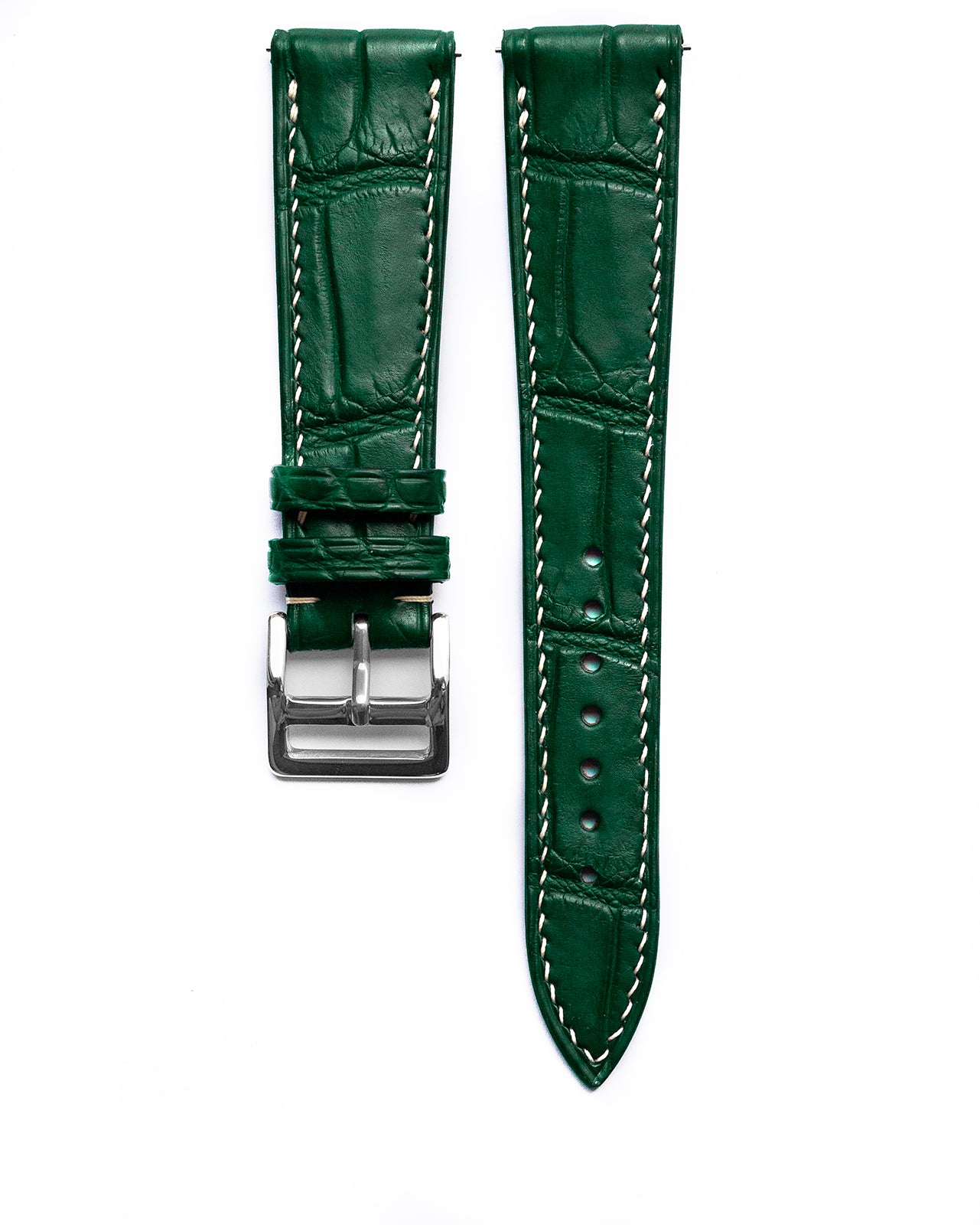 Alligator Leather Strap (Royal Green, Semi-matte)