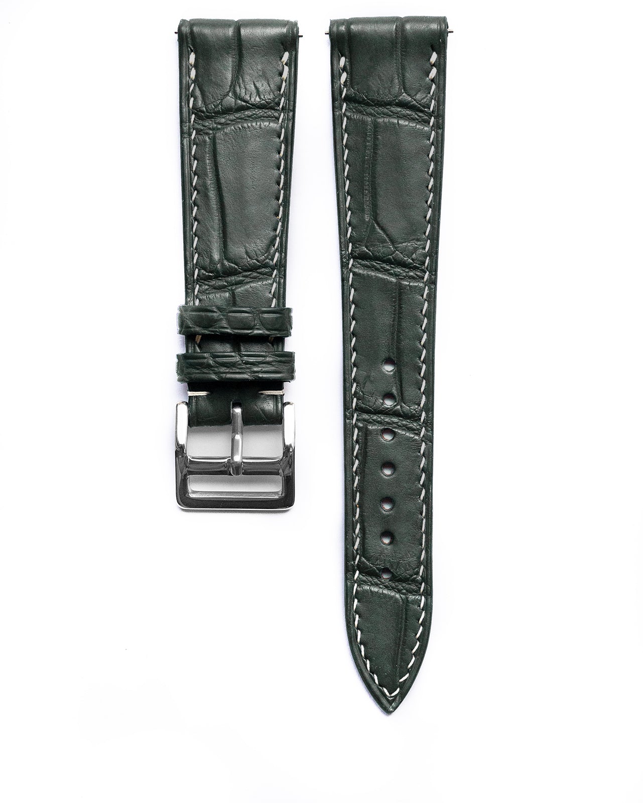 Alligator Leather Strap (Sage Grey, Semi-matte)