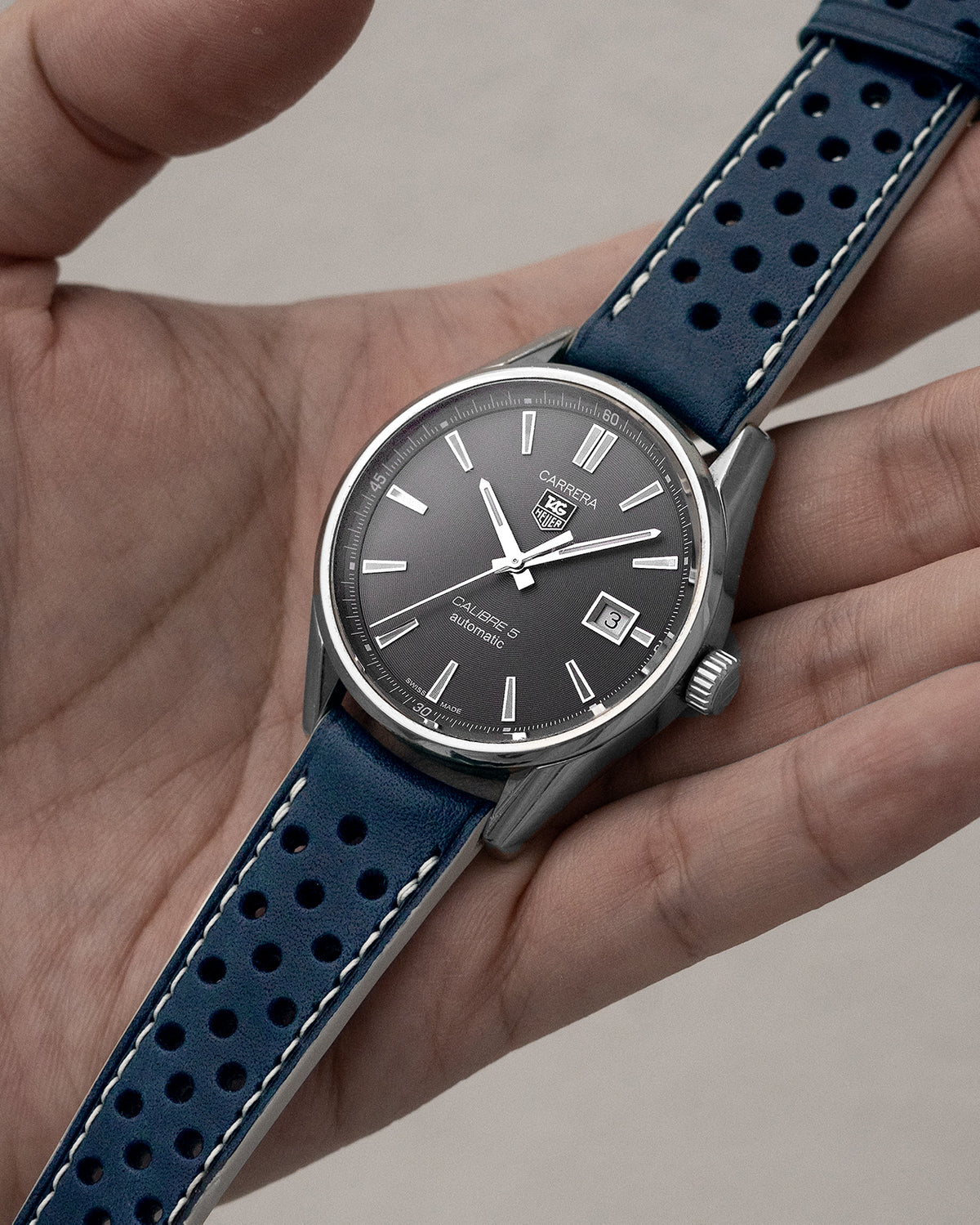 Rally Leather Strap (Blue)