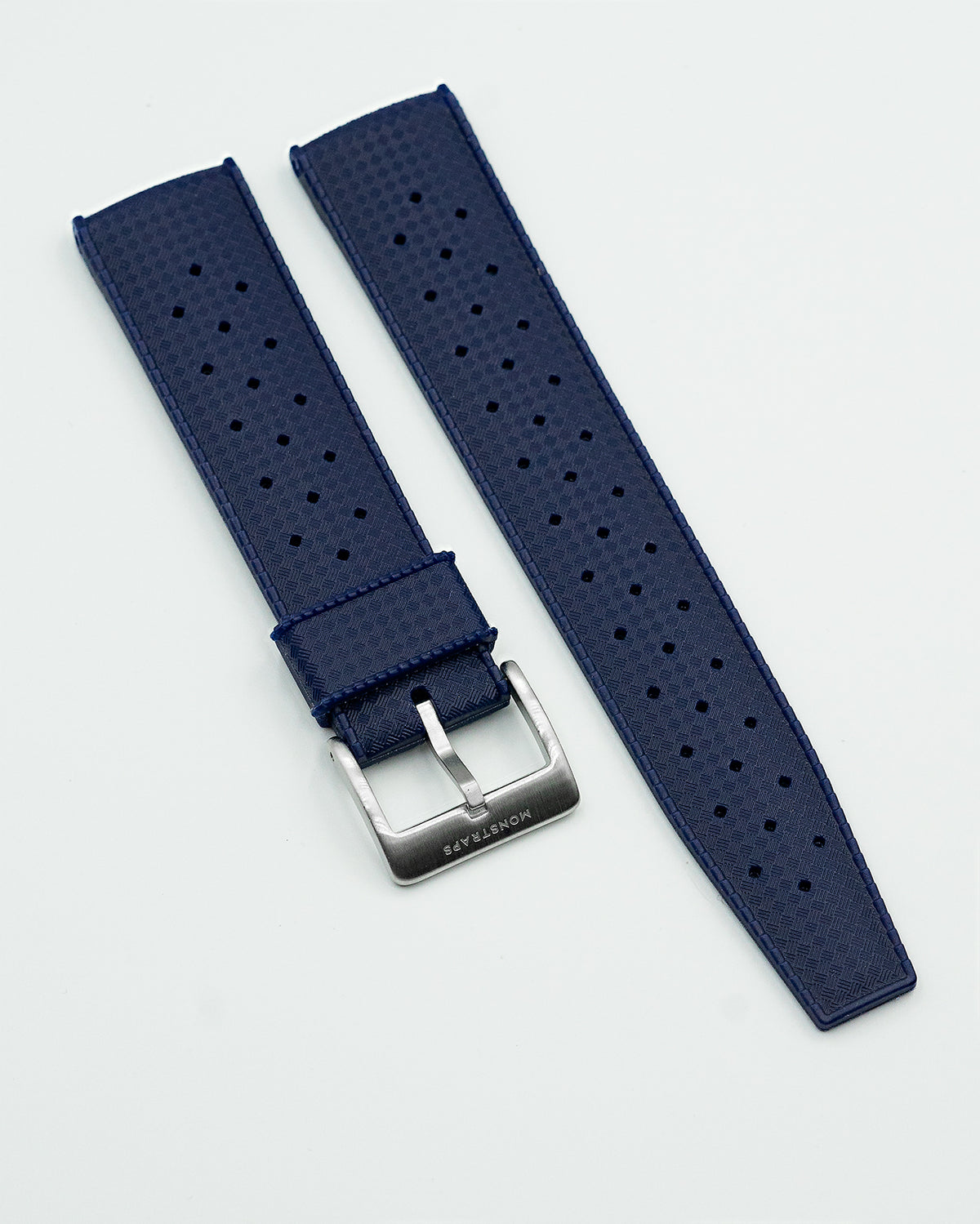 VULCANISED RUBBER - &quot;TROPICAL&quot; VINTAGE STYLE STRAP (NAVY BLUE)