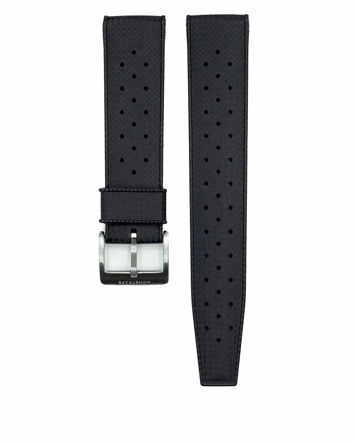VULCANISED RUBBER - &quot;TROPICAL&quot; VINTAGE STYLE STRAP (BLACK)