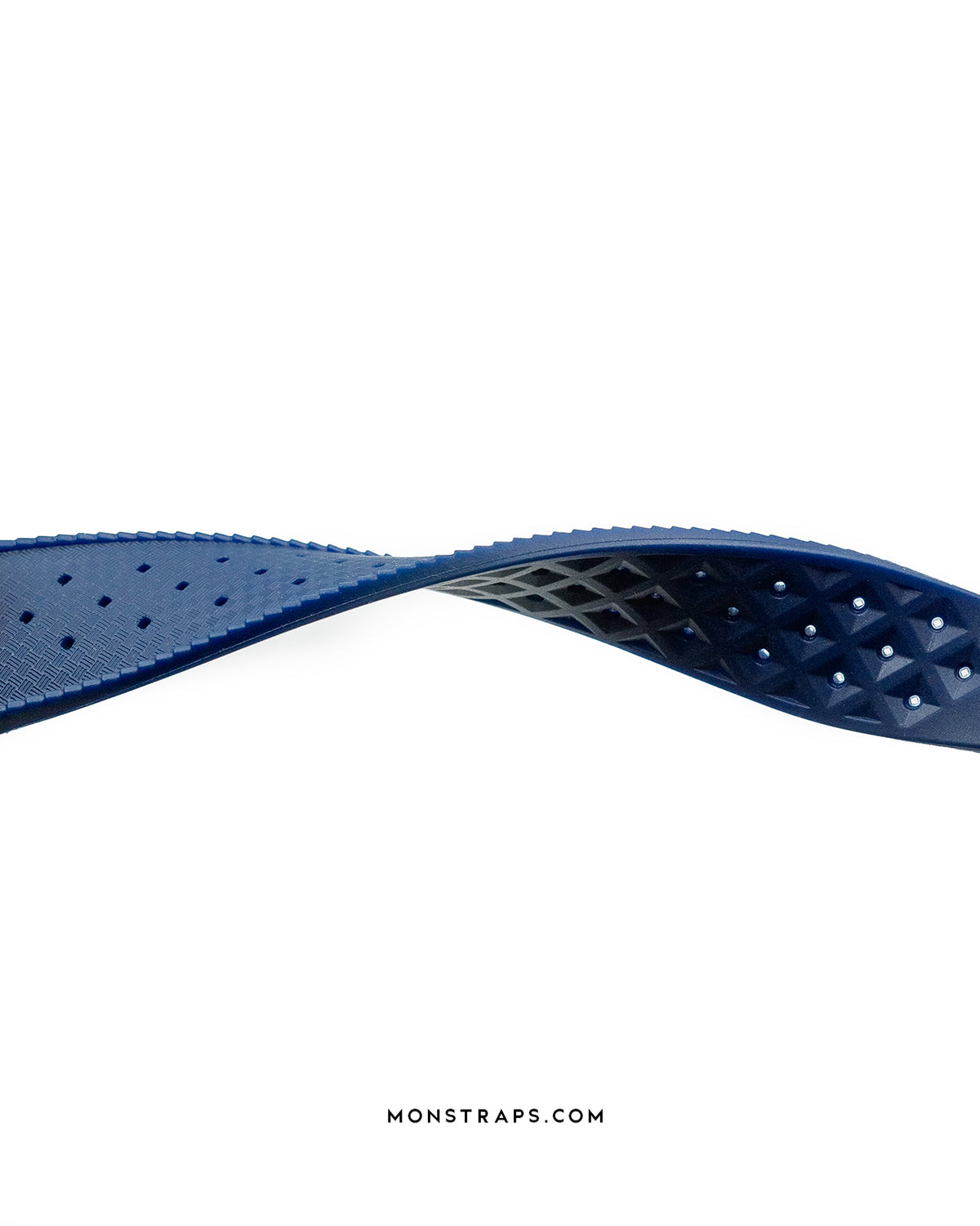 VULCANISED RUBBER - &quot;TROPICAL&quot; VINTAGE STYLE STRAP (NAVY BLUE)