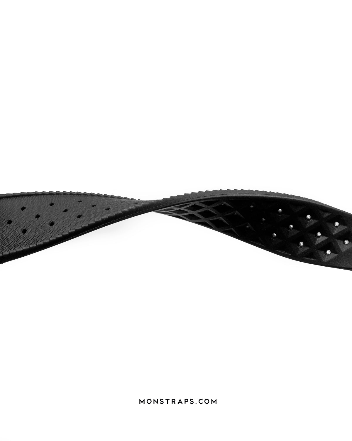 VULCANISED RUBBER - &quot;TROPICAL&quot; VINTAGE STYLE STRAP (BLACK)