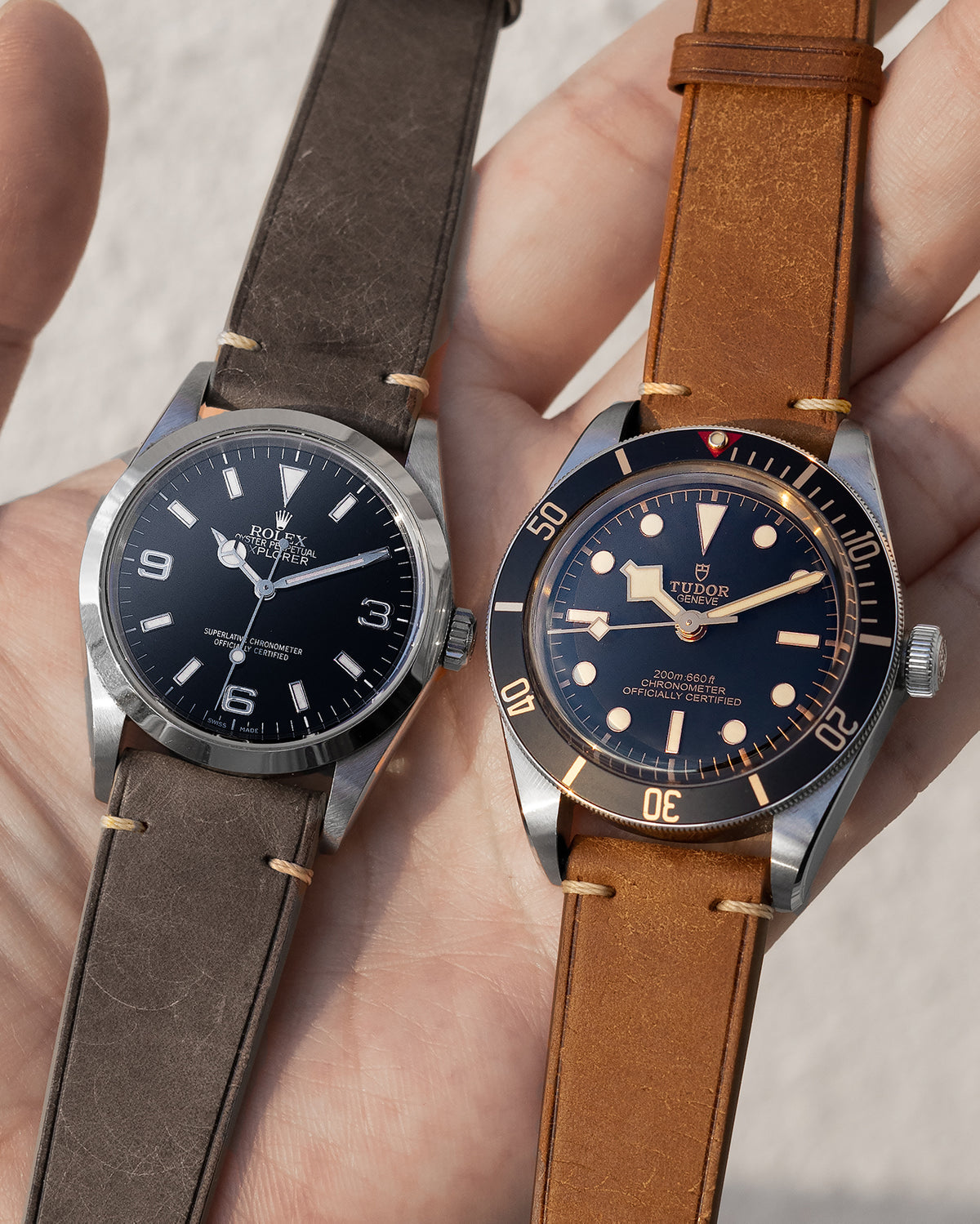 Vintage Italian Distressed Leather Strap (Cognac)