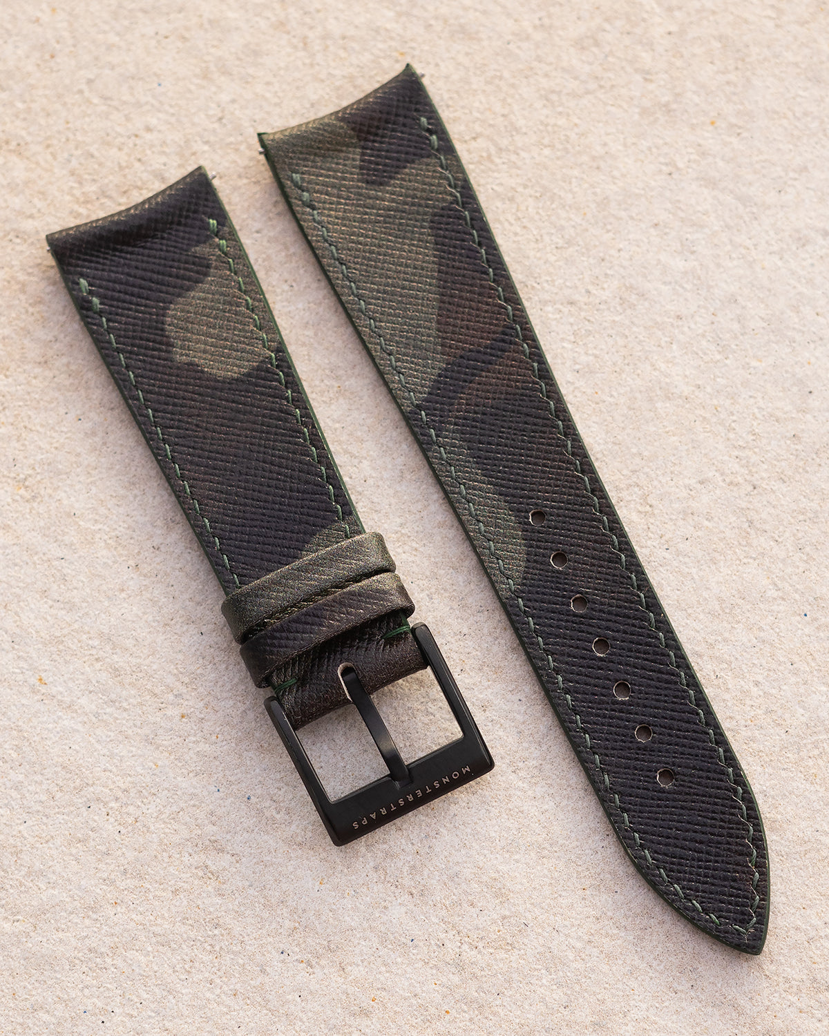 Camo Leather Strap (Dark Khaki)
