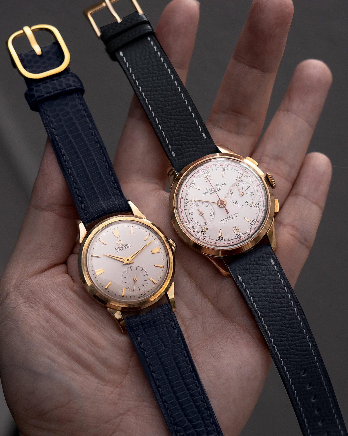 Lizard Leather Strap (Glazed, Dark Navy)