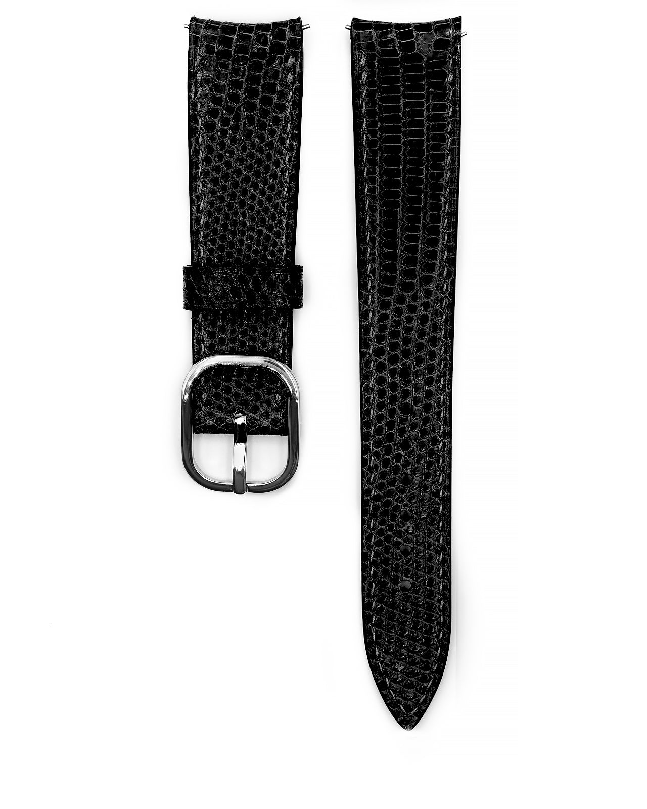 Lizard Leather Strap (Glazed, Black)