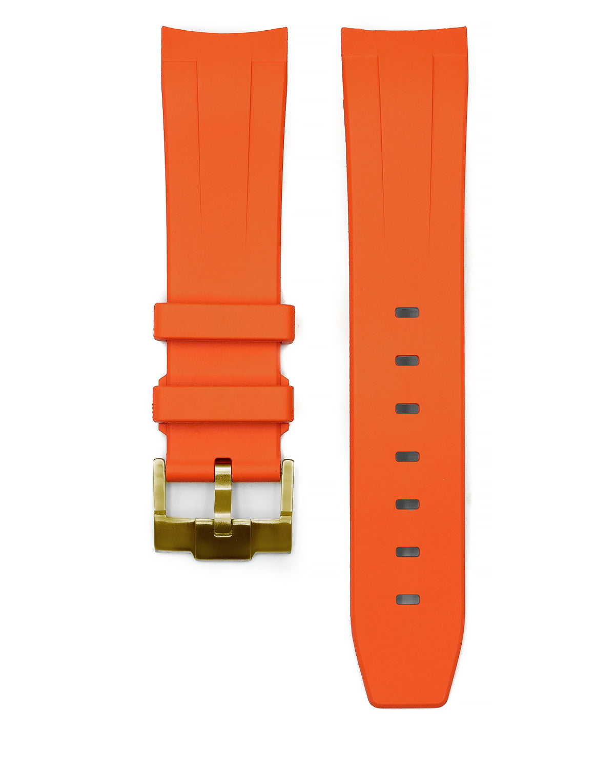 FKM RUBBER (CLASSIC) - FOR SEIKO SKX/SRPD / SSK - (ORANGE, STEEL HARDWARE)