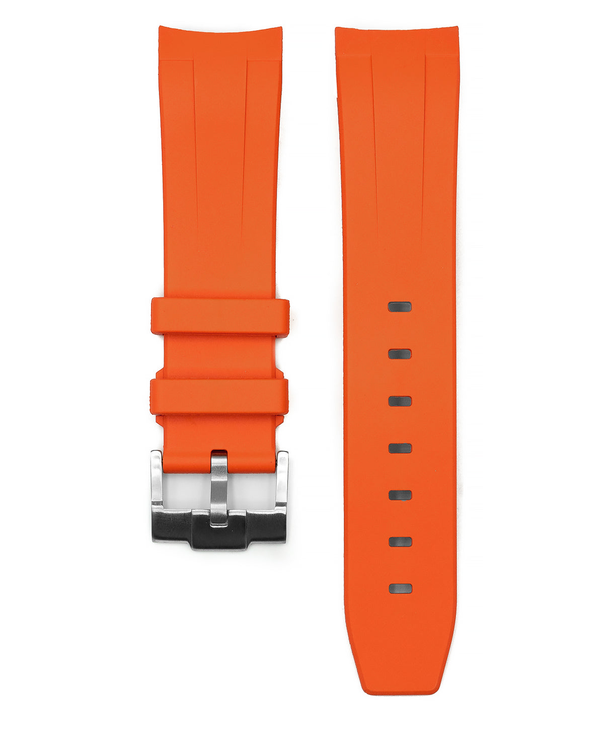 FKM RUBBER (CLASSIC) - FOR SEIKO SKX/SRPD / SSK - (ORANGE, STEEL HARDWARE)