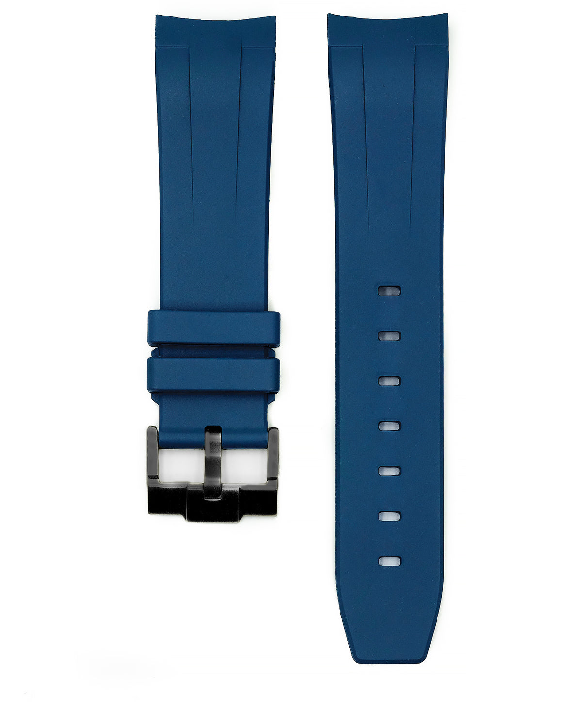 FKM RUBBER (CLASSIC) - FOR SEIKO SKX / SRPD / SSK - (BLUE, STEEL HARDWARE)