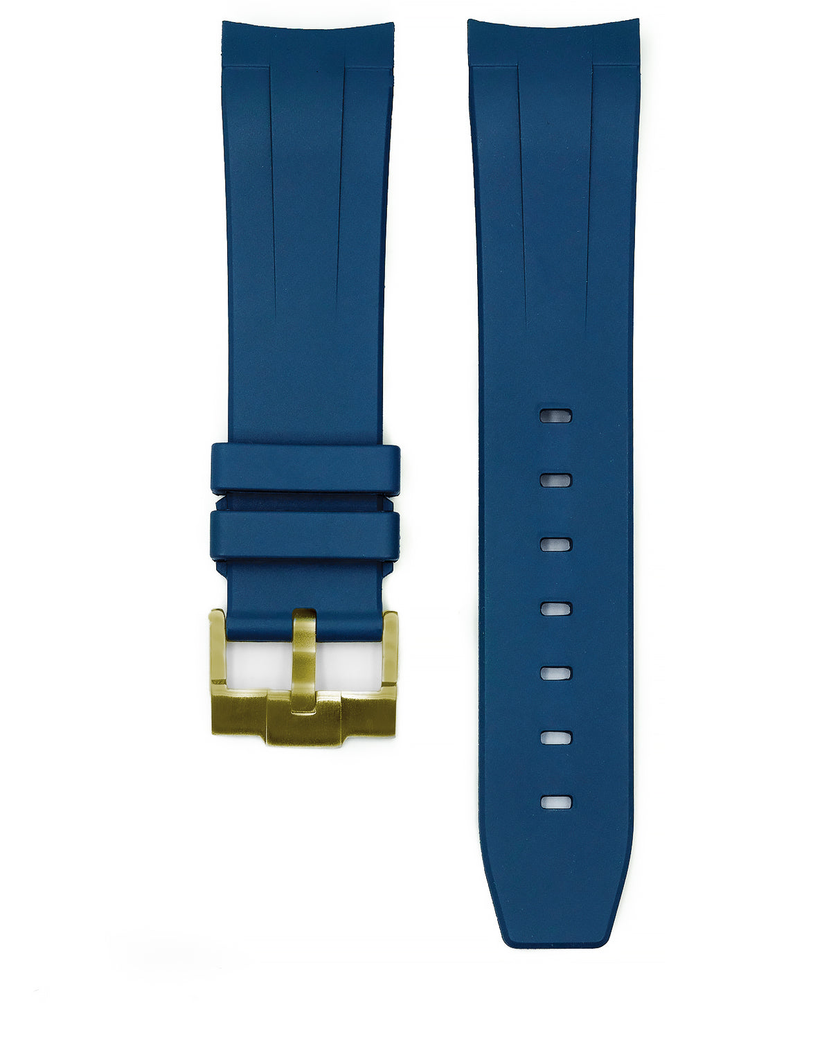 FKM RUBBER (CLASSIC) - FOR SEIKO SKX / SRPD / SSK - (BLUE, STEEL HARDWARE)