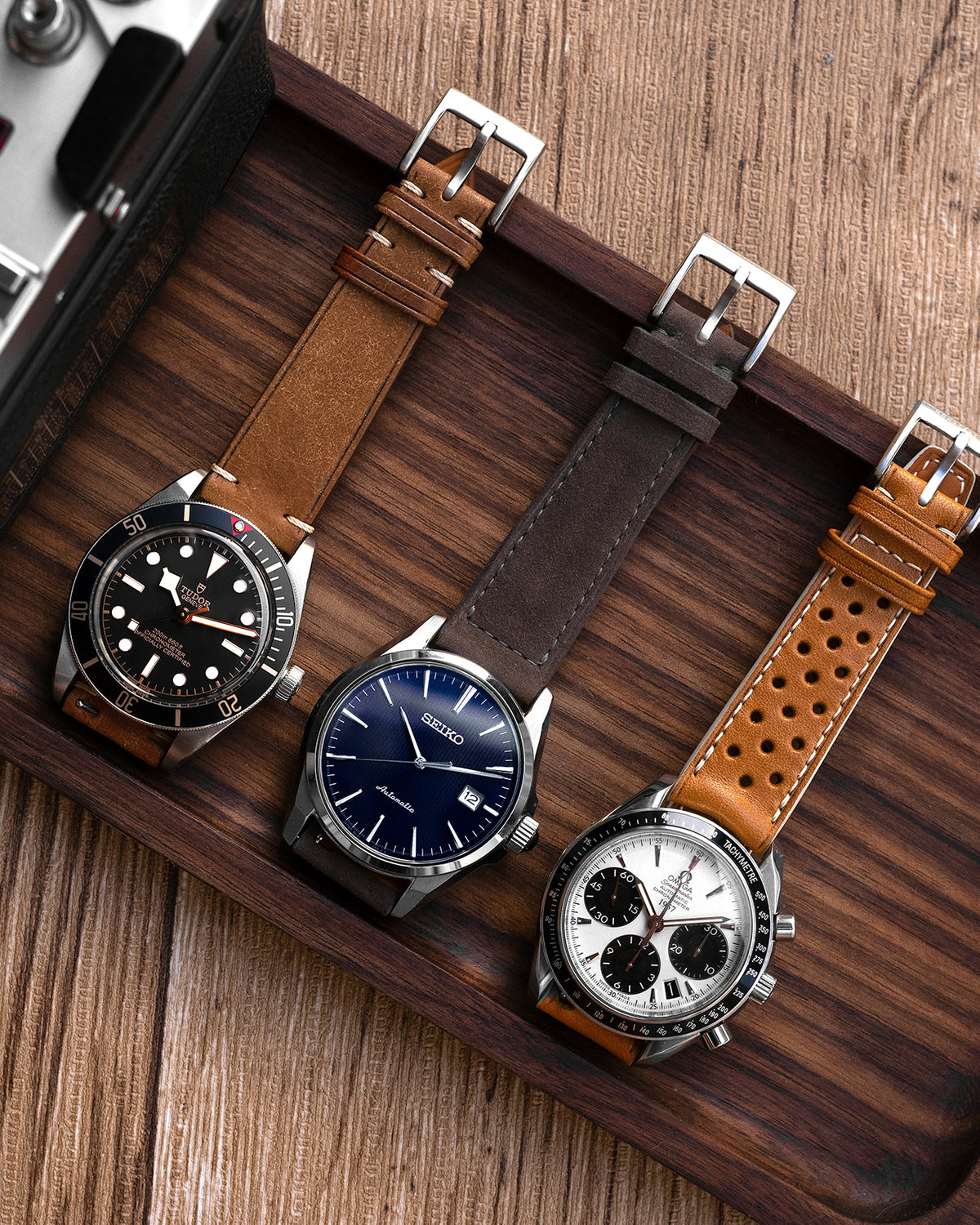 Vintage Italian Distressed Leather Strap (Cognac)