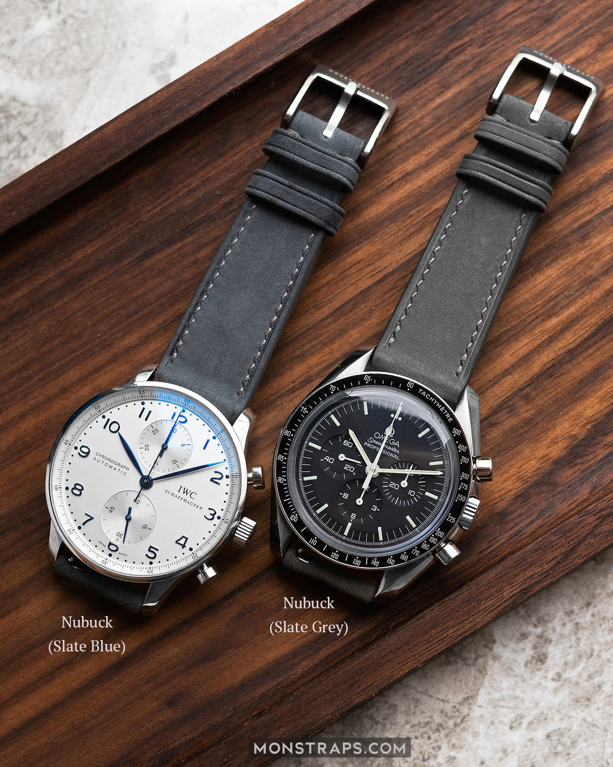 Nubuck Leather Strap (Slate Blue)