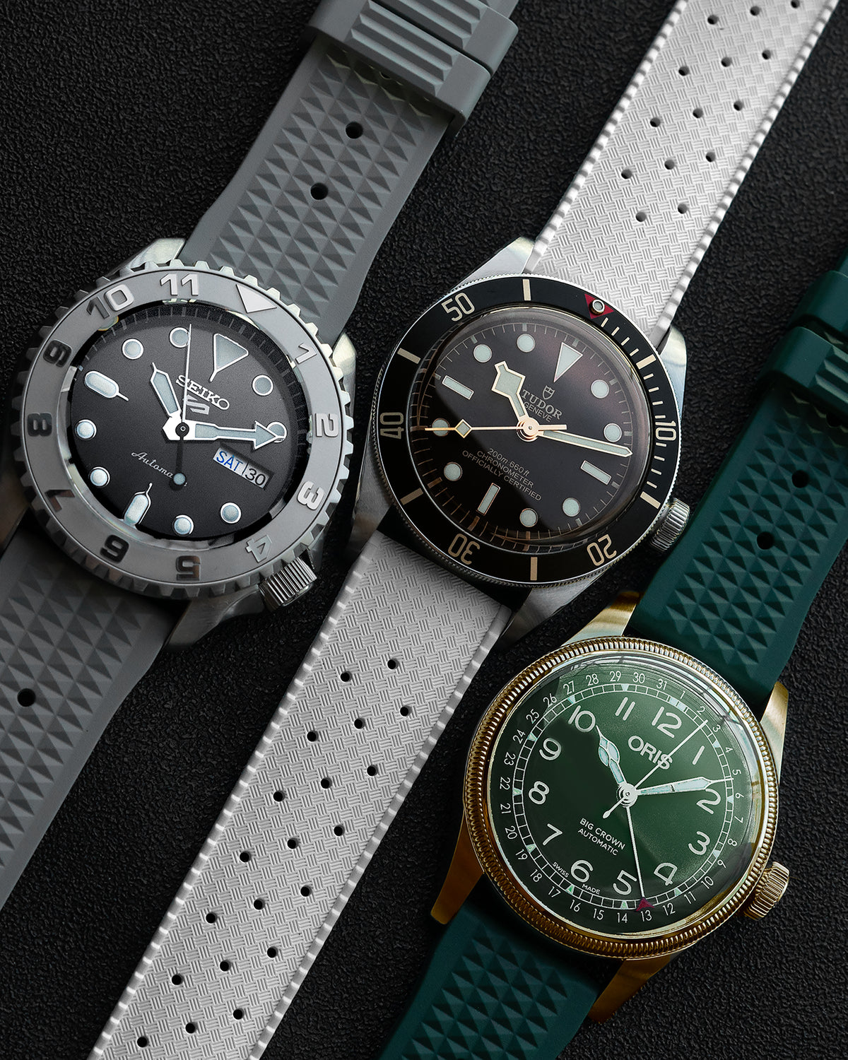 FKM RUBBER - WAFFLE STRAP (GREEN, VINTAGE STYLE)