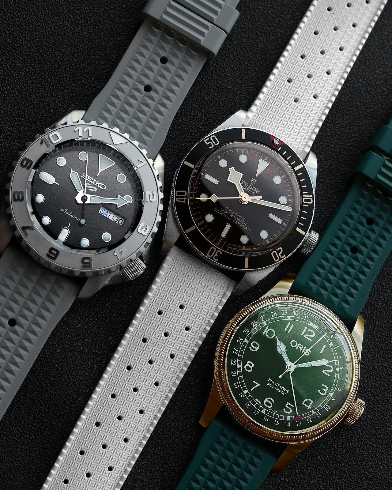 FKM RUBBER - WAFFLE STRAP (GREEN, VINTAGE STYLE)