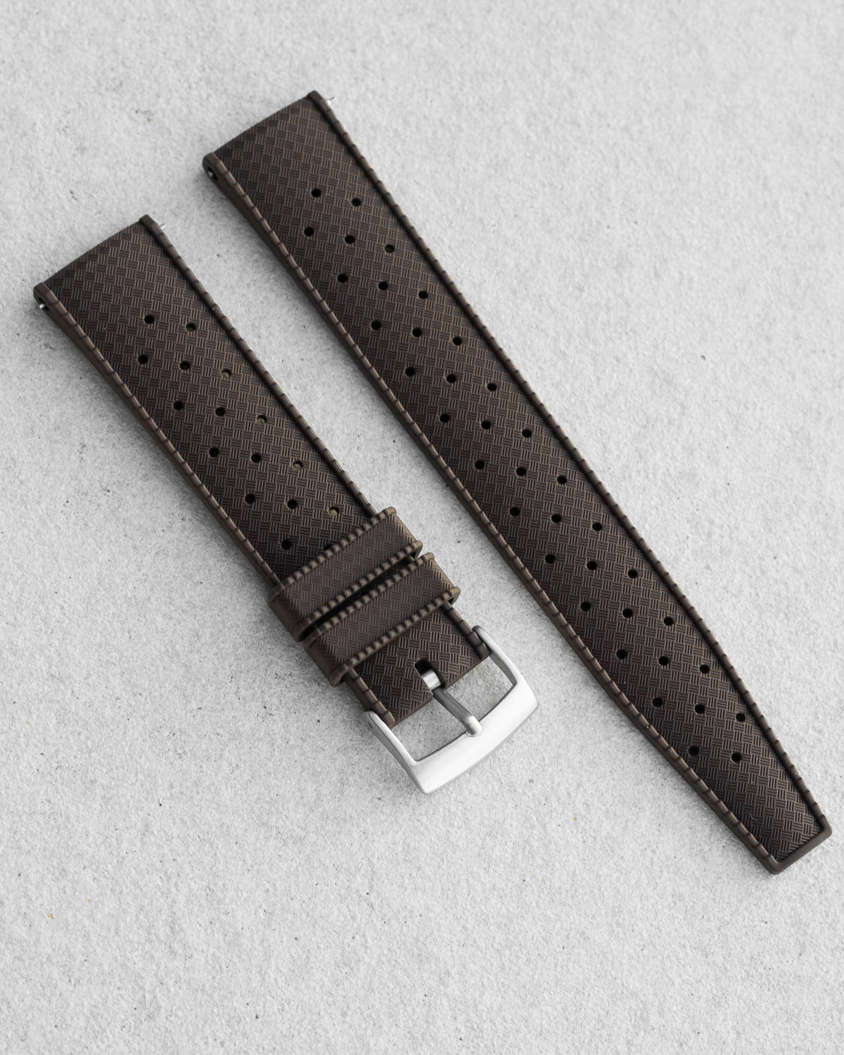 FKM RUBBER - &quot;TROPICAL&quot; VINTAGE STYLE STRAP (BROWN)