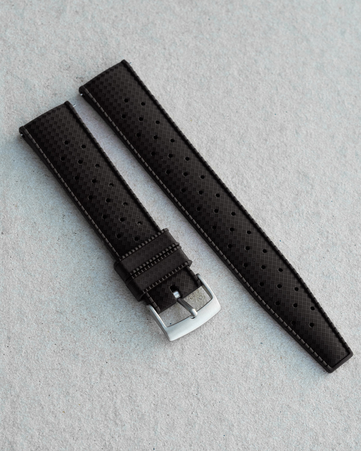 FKM RUBBER - &quot;TROPICAL&quot; VINTAGE STYLE STRAPP (BLACK)