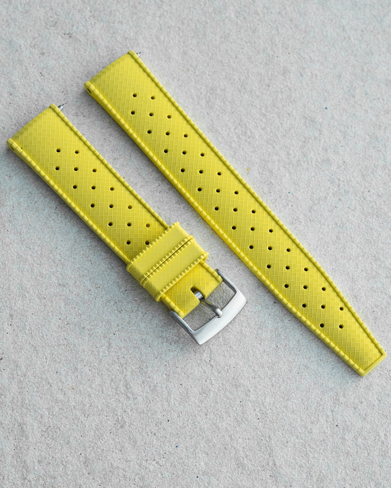 FKM RUBBER - "TROPICAL" VINTAGE STYLE STRAP (YELLOW)