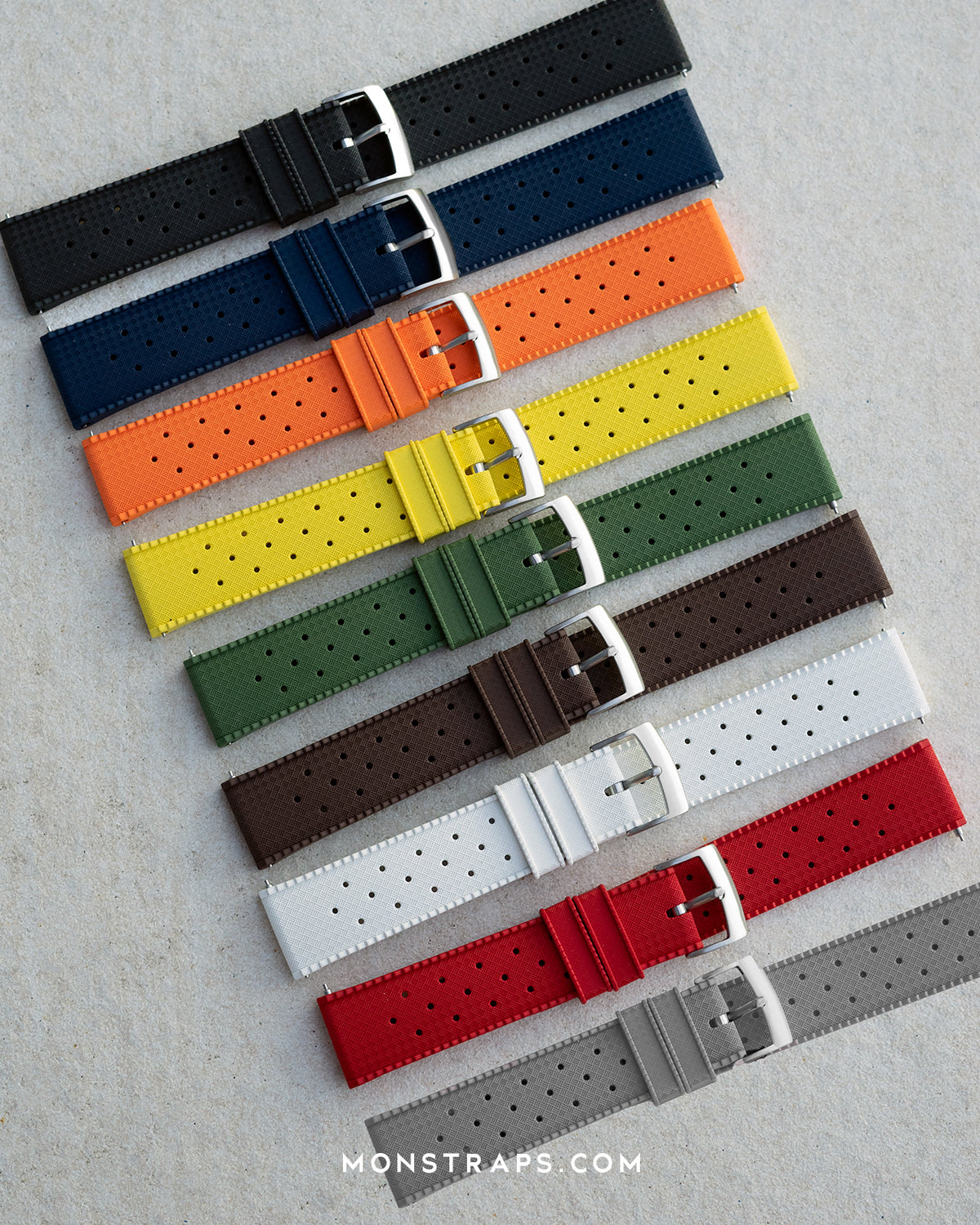 FKM RUBBER - &quot;TROPICAL&quot; VINTAGE STYLE STRAP (NAVY)