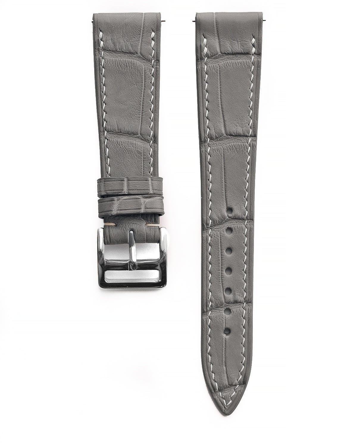 Alligator Leather Strap (Light Grey, Matte)