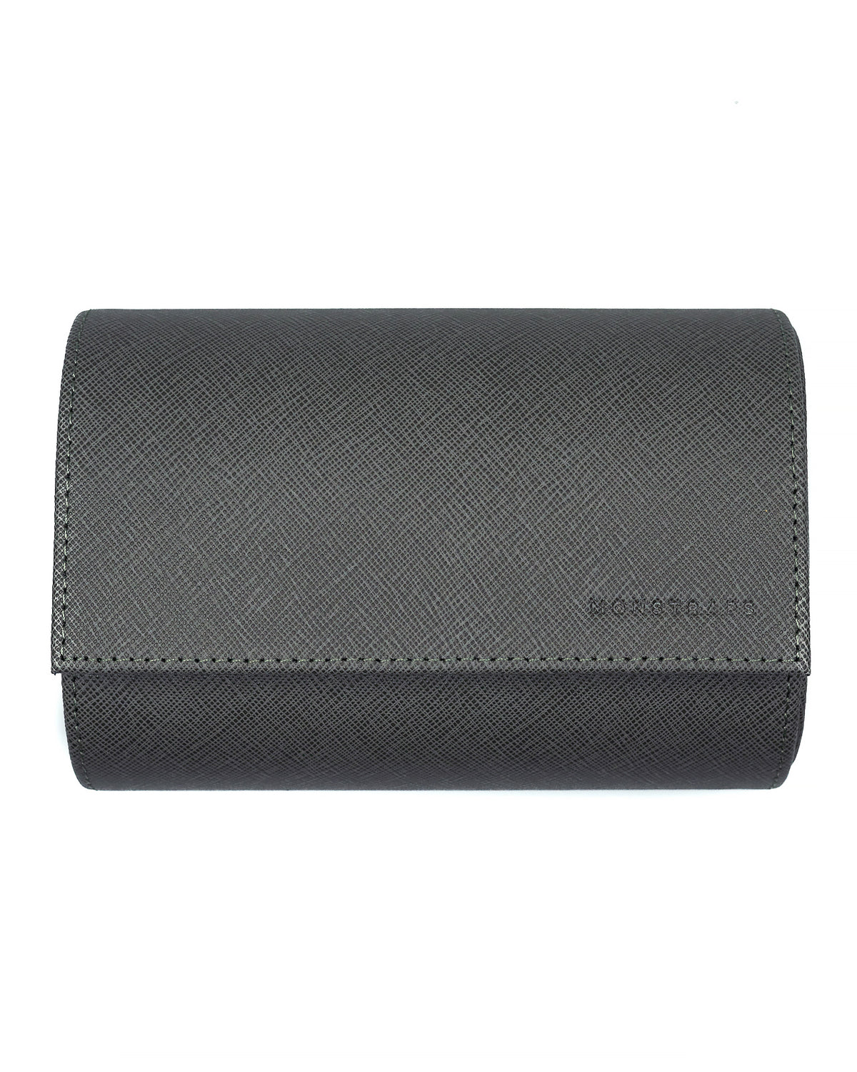 Saffiano Leather Two Watch Roll (Grey)