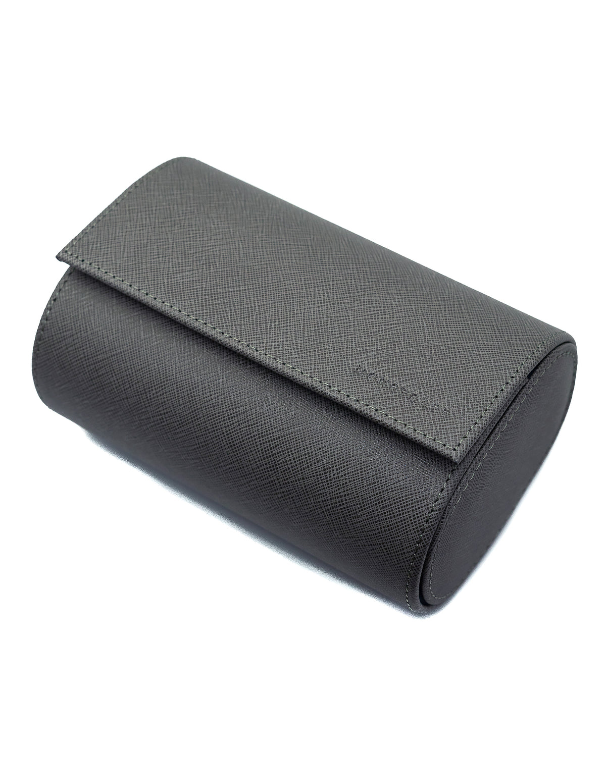 Saffiano Leather Two Watch Roll (Grey)