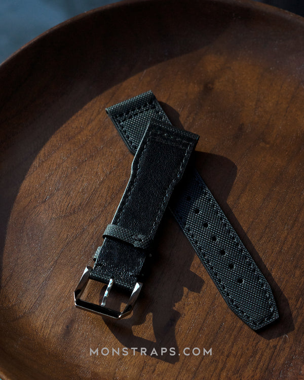 Pilot Sailcloth IWC style (Black) - Monstraps